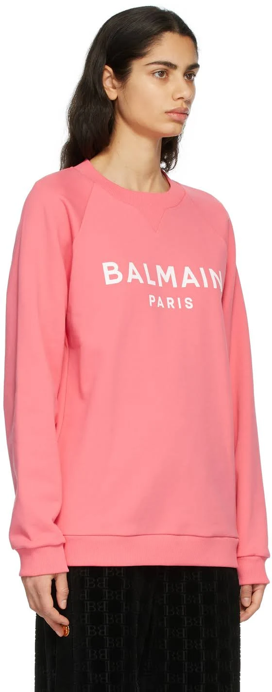 Balmain Pink & White Logo Sweatshirt