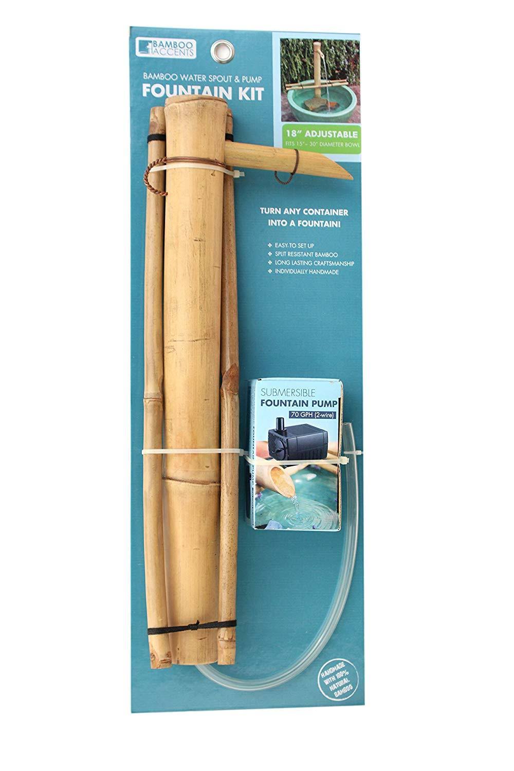 Bamboo Accents 18-in. Adjustable Spout and Pump Fountain Kit - 10030