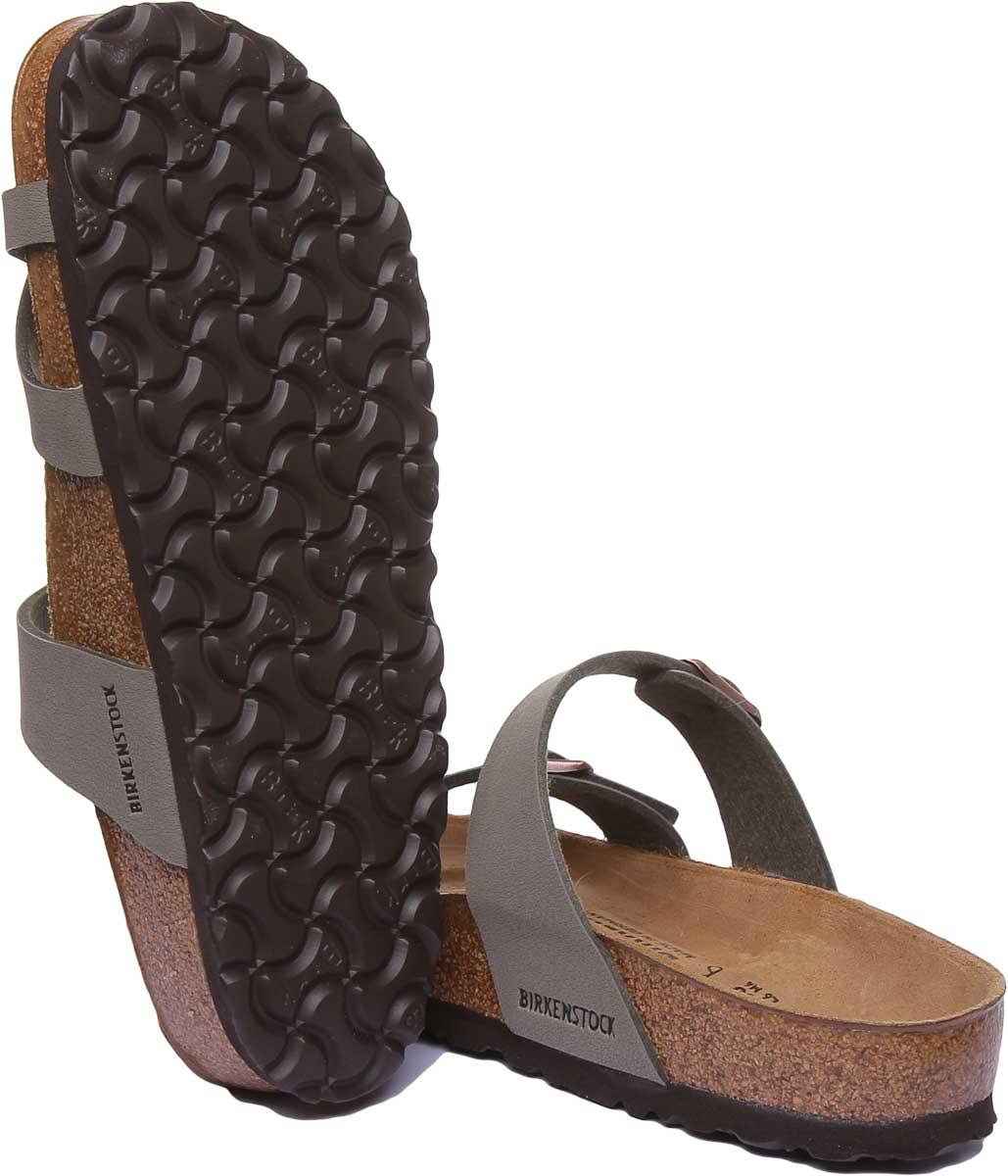 Birkenstock Mayari Birko Flor Nubuck Sandals - Stone