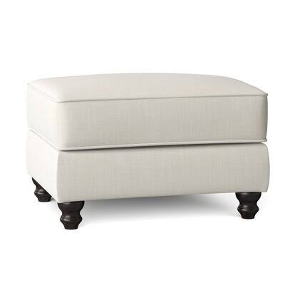 Birch Lane Woburn 31x22 Rectangle Standard Ottoman Body Fabric: Conversation Pearl, Leg Color: Black Walnut