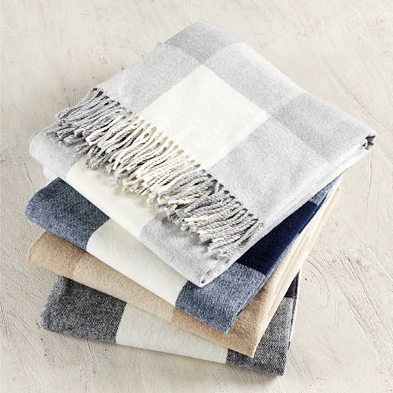 Classic Buffalo Check Throw Navy - Ballard Designs