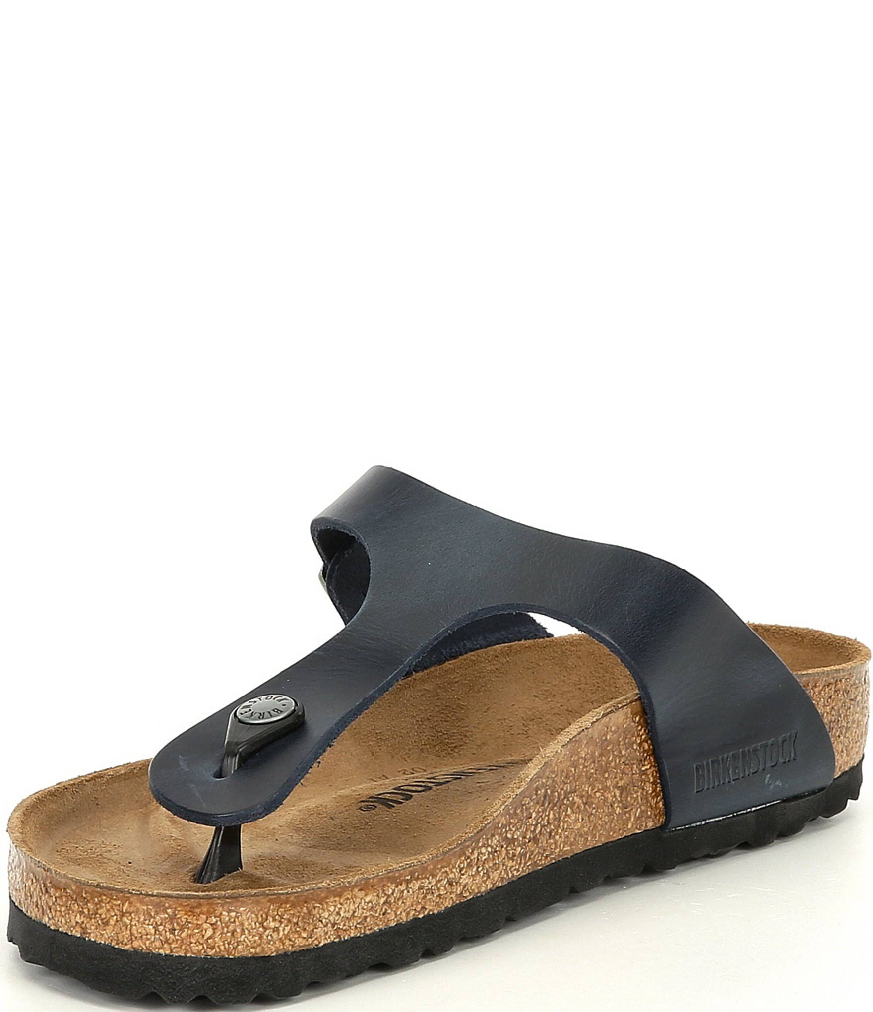 Birkenstock Gizeh Oiled Leather Sandal, Blue, 36
