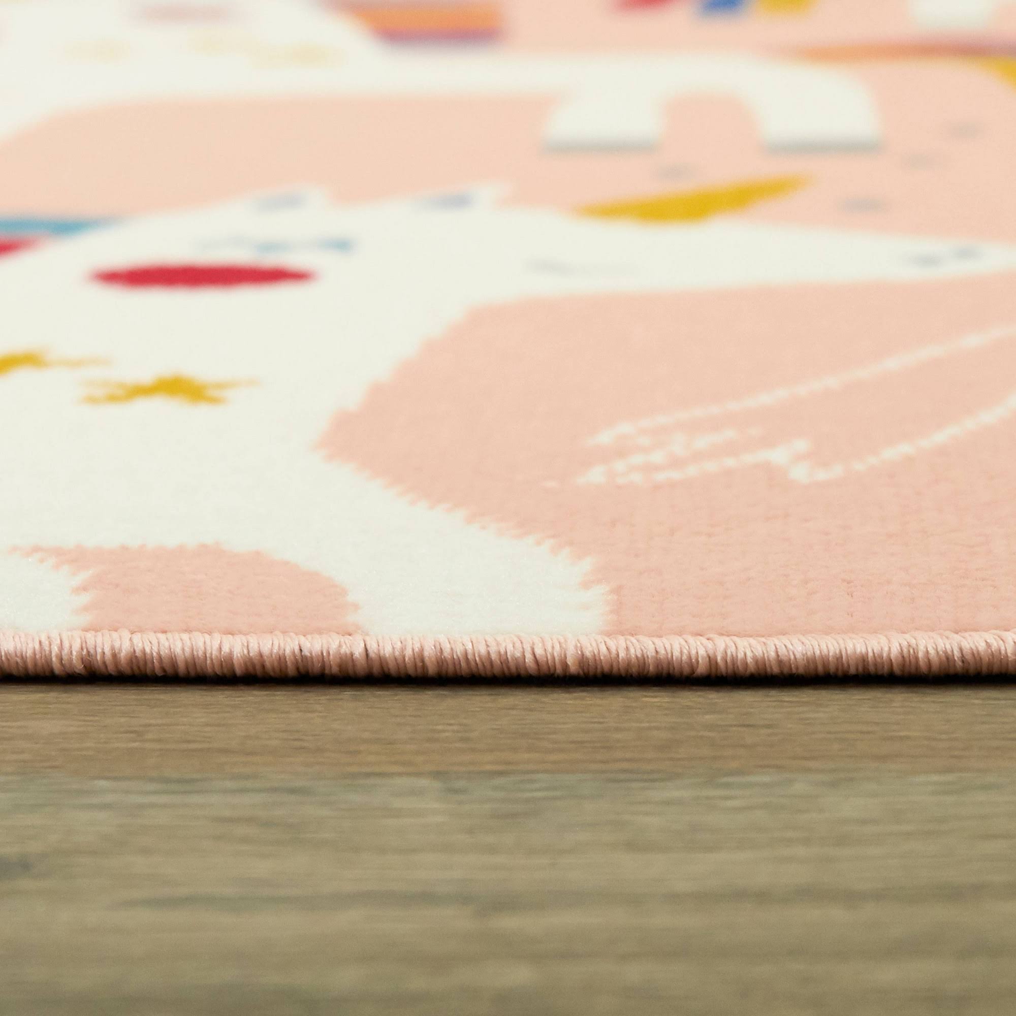Balta Rainbow Unicorn Pink 4 ft. x 6 ft. Area Rug