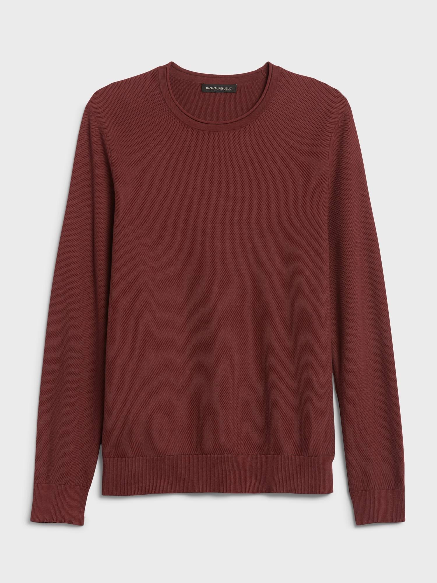 Banana Republic Men's Cotton Waffle-Knit Sweater Amber Ale Size L