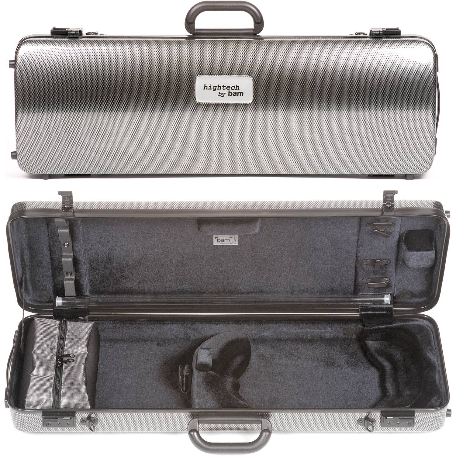 BAM France 2001XLSC Hightech Silver Carbon-Look Oblong 4/4 Violin Case