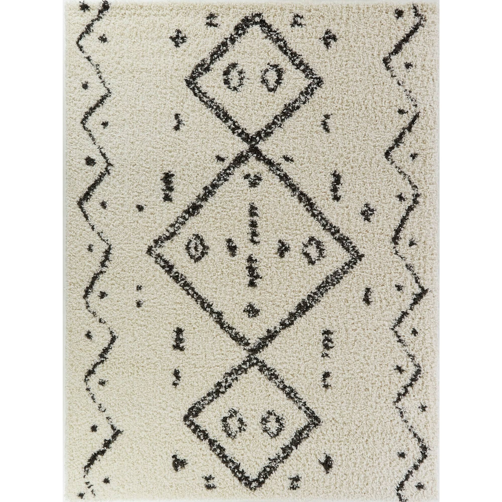 BALTA Duran Cream 5 ft. x 7 ft. Moroccan Shag Area Rug, Ivory
