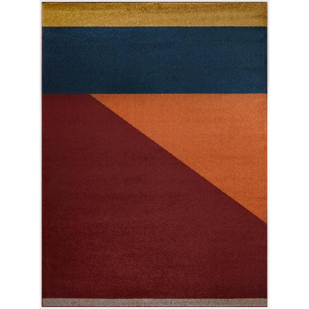 Balta Ripley Red 5 ft. x 7 ft. Modern Color Block Area Rug