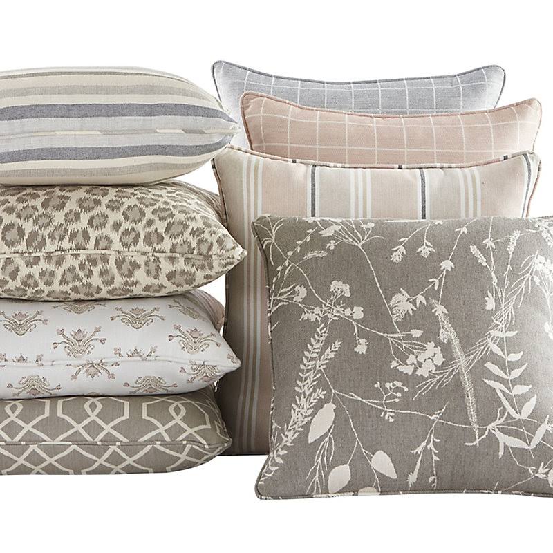 Outdoor Fashion Throw Pillow Botanical Taupe Sunbrella 16x22 x 16x22 - Ballard Designs