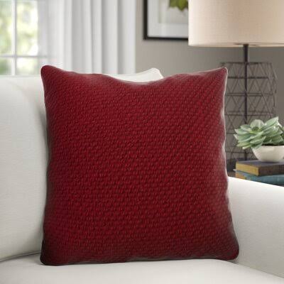 Arabi Cotton Throw Pillow Cover & Insert Color: Red