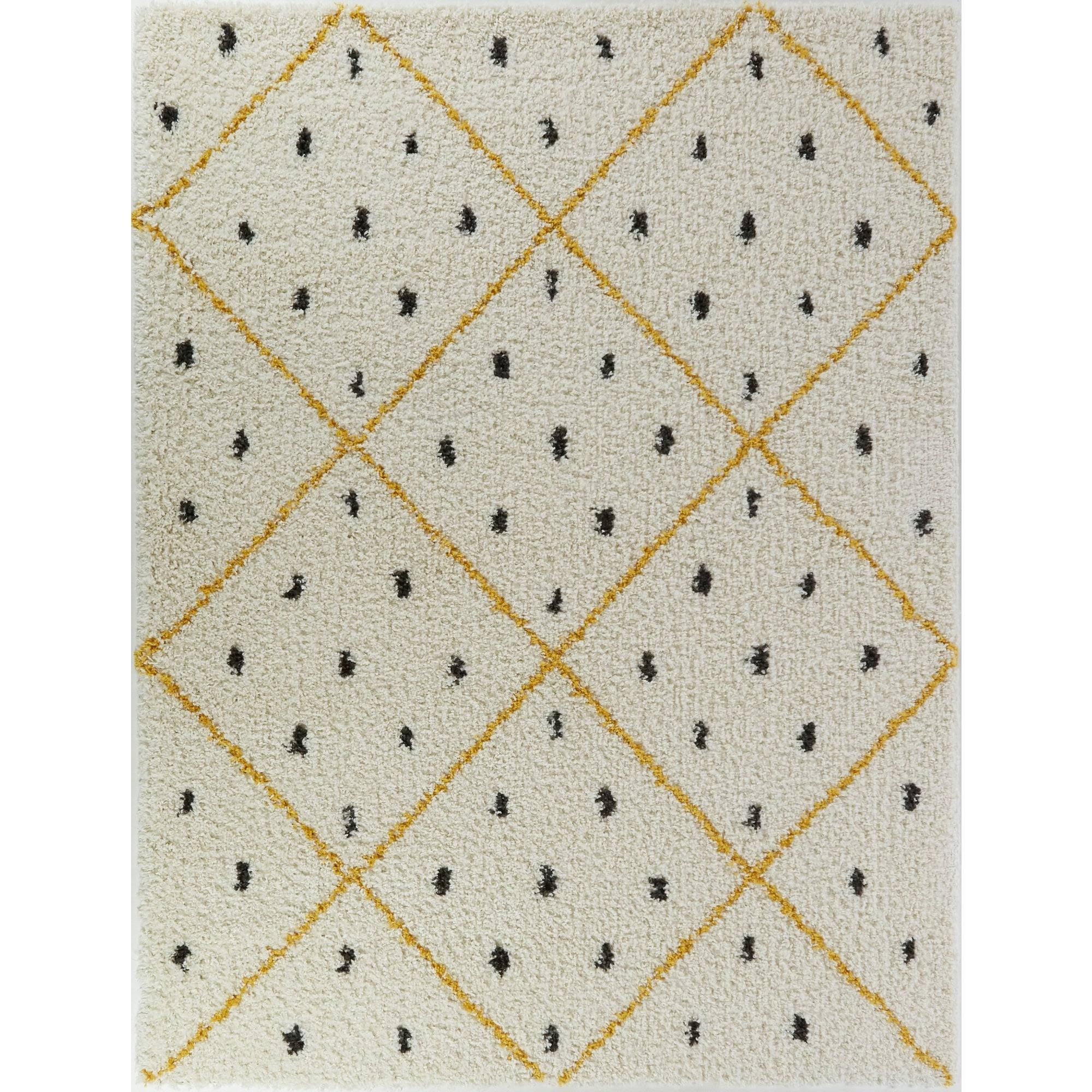 BALTA Taylor Yellow 5 ft. x 7 ft. Trellis Shag Area Rug
