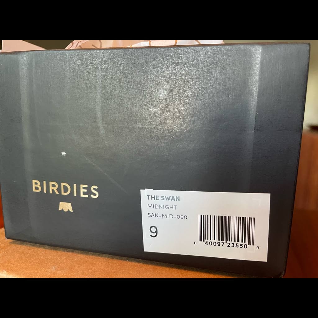 Birdies The Swan in Midnight Suede - Women's Top Rated Comfortable Slide - The Pointed-Toe Wardrobe Staple - Effortless Chic