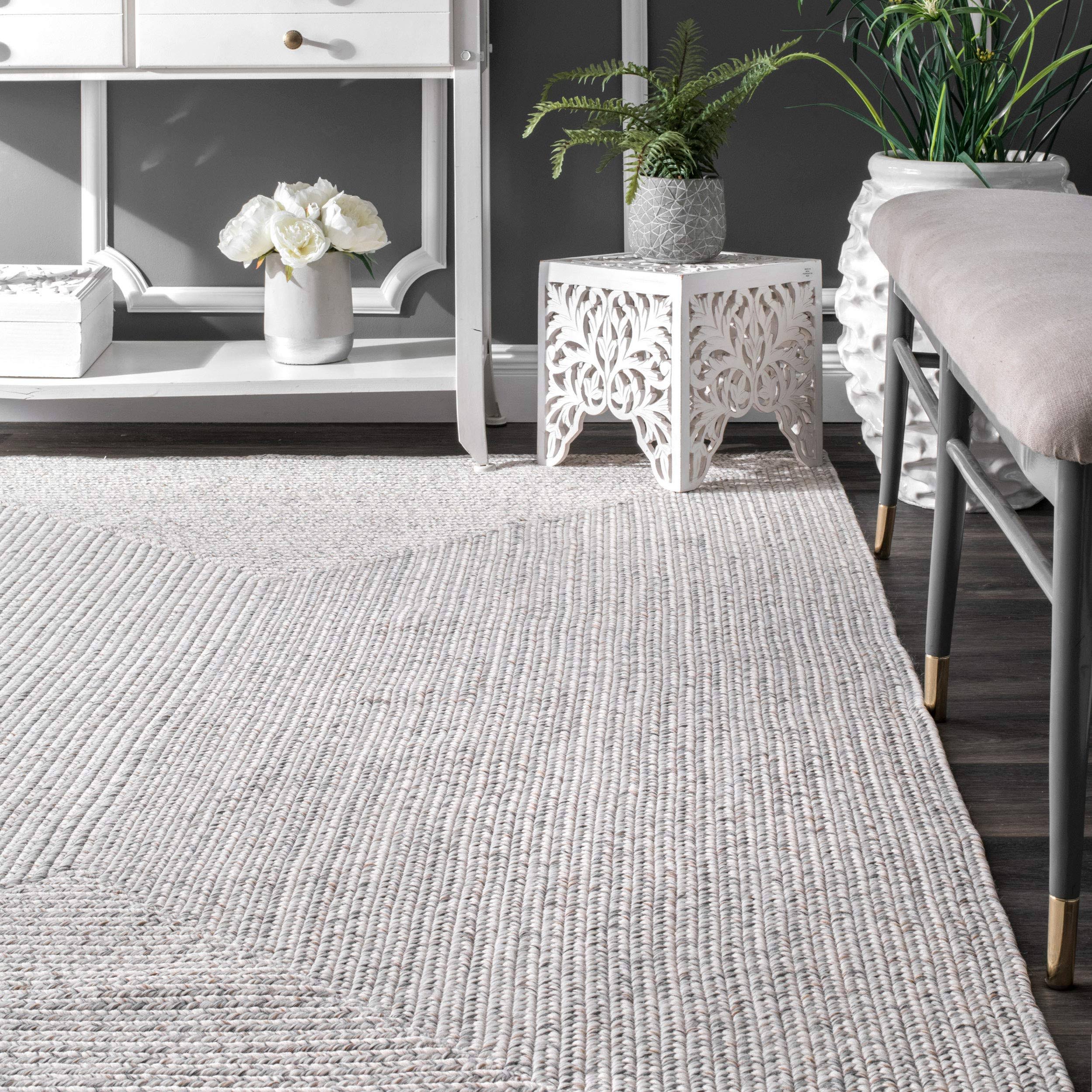 nuLOOM Lefebvre Braided Indoor/Outdoor Area Rug, 6& Round, Ivory