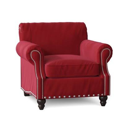 Finkelstein Armchair Body Fabric: Vault Pearl, Nailhead Detail: Pewter