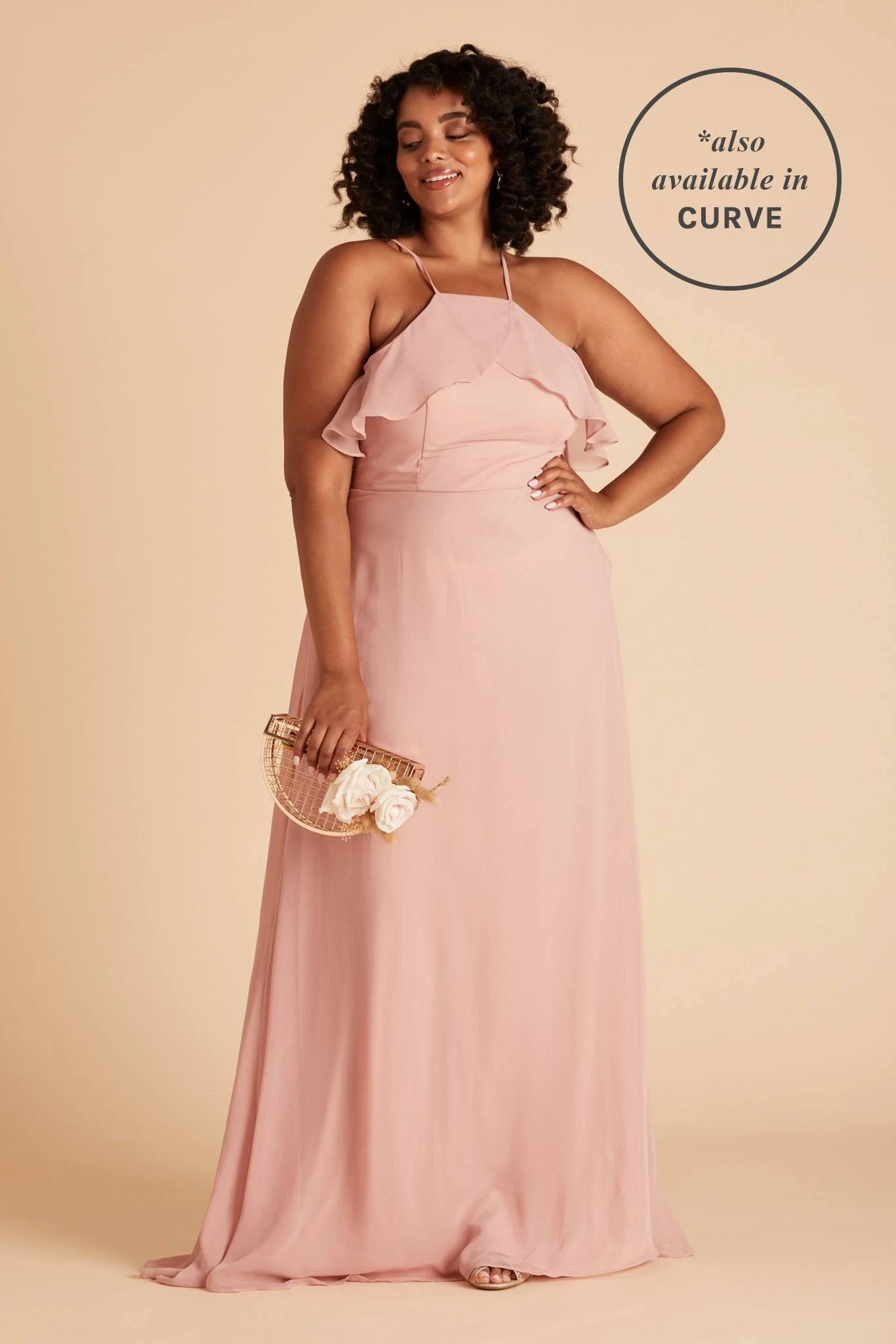 Jules Chiffon Bridesmaid Dress in Rose Quartz M / Rose Quartz