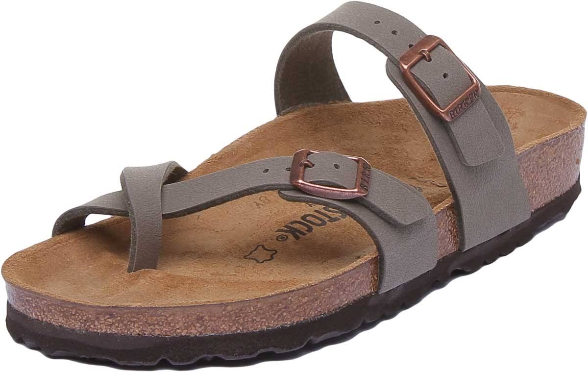 Birkenstock Mayari Birko Flor Nubuck Sandals - Stone