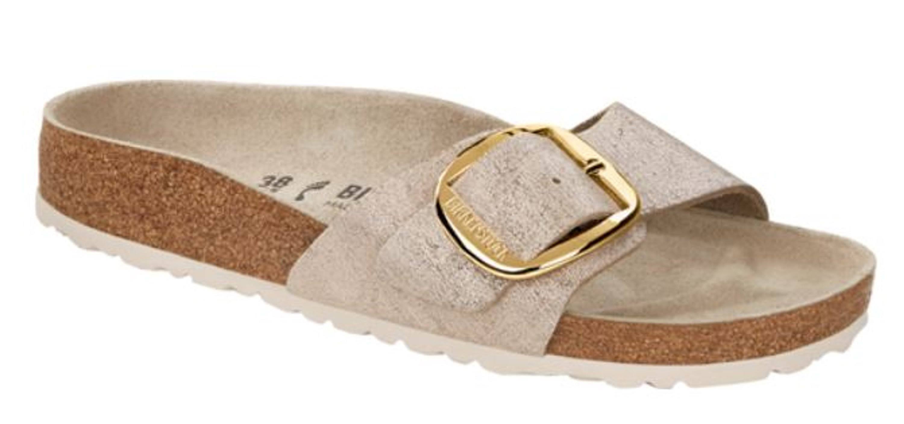 Birkenstock Siena Big Buckle Washes Metallic Rose Gold Leather Mules S