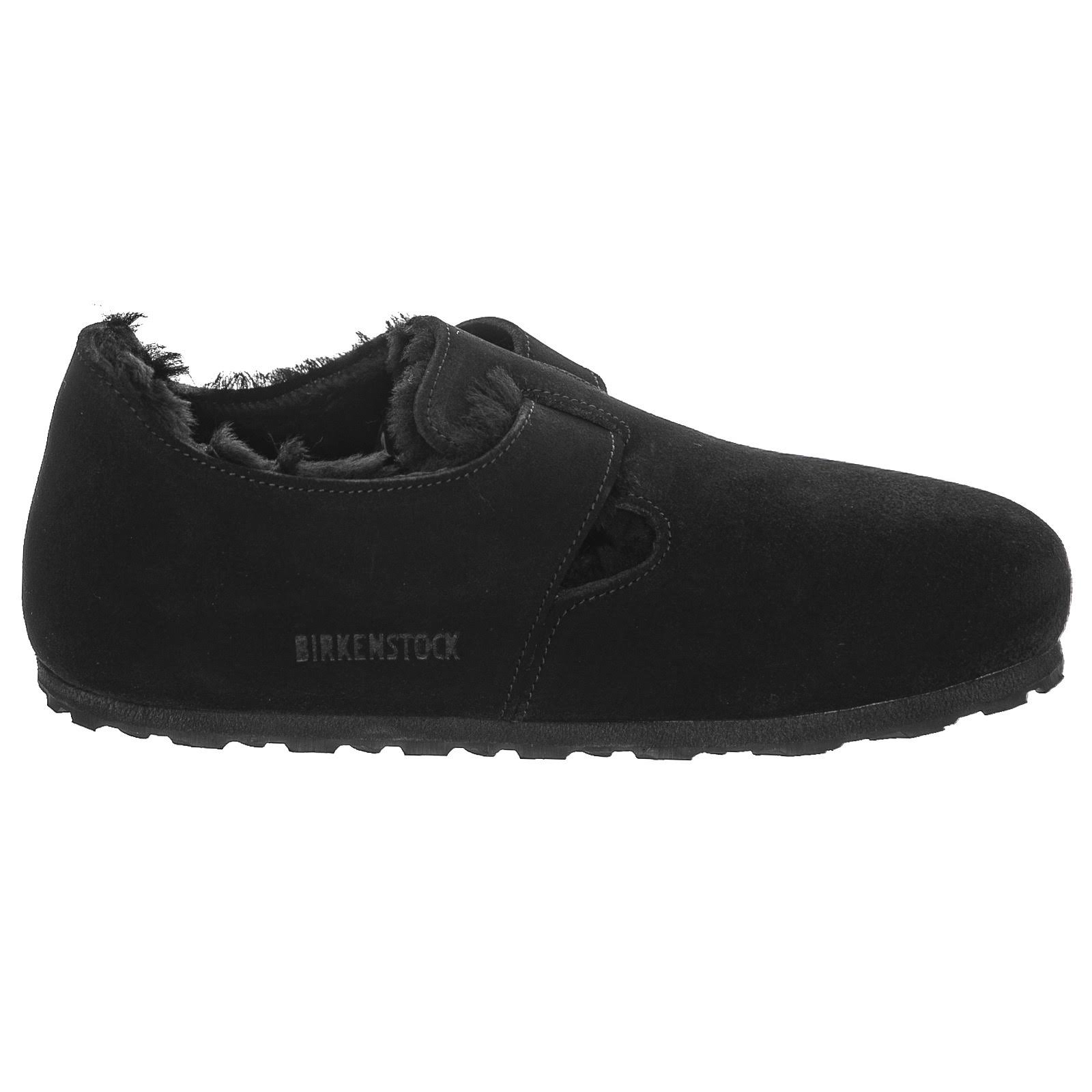 Birkenstock London Suede Leather Shearling Black Low Shoes
