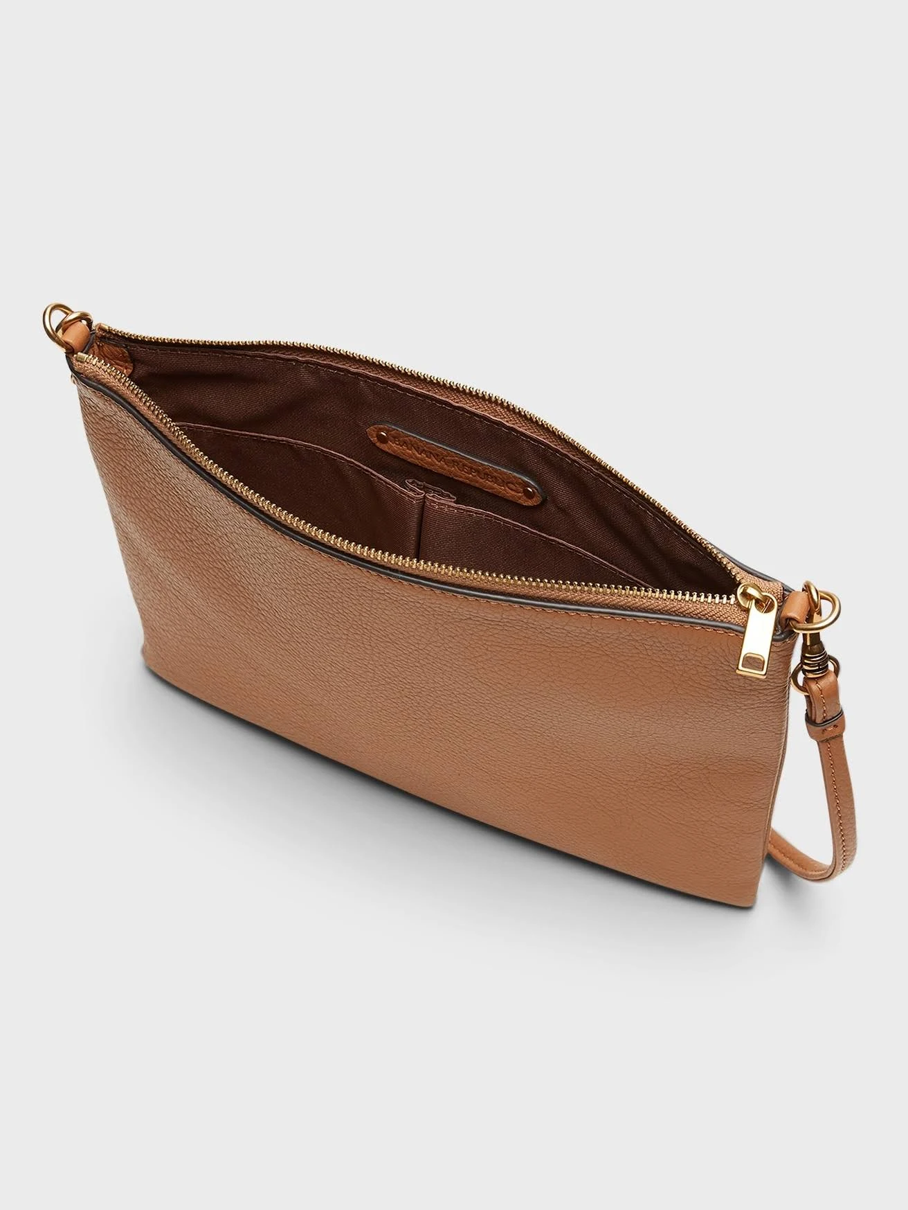 Banana Republic Women's Leather Effortless Crossbody Caramel One Size