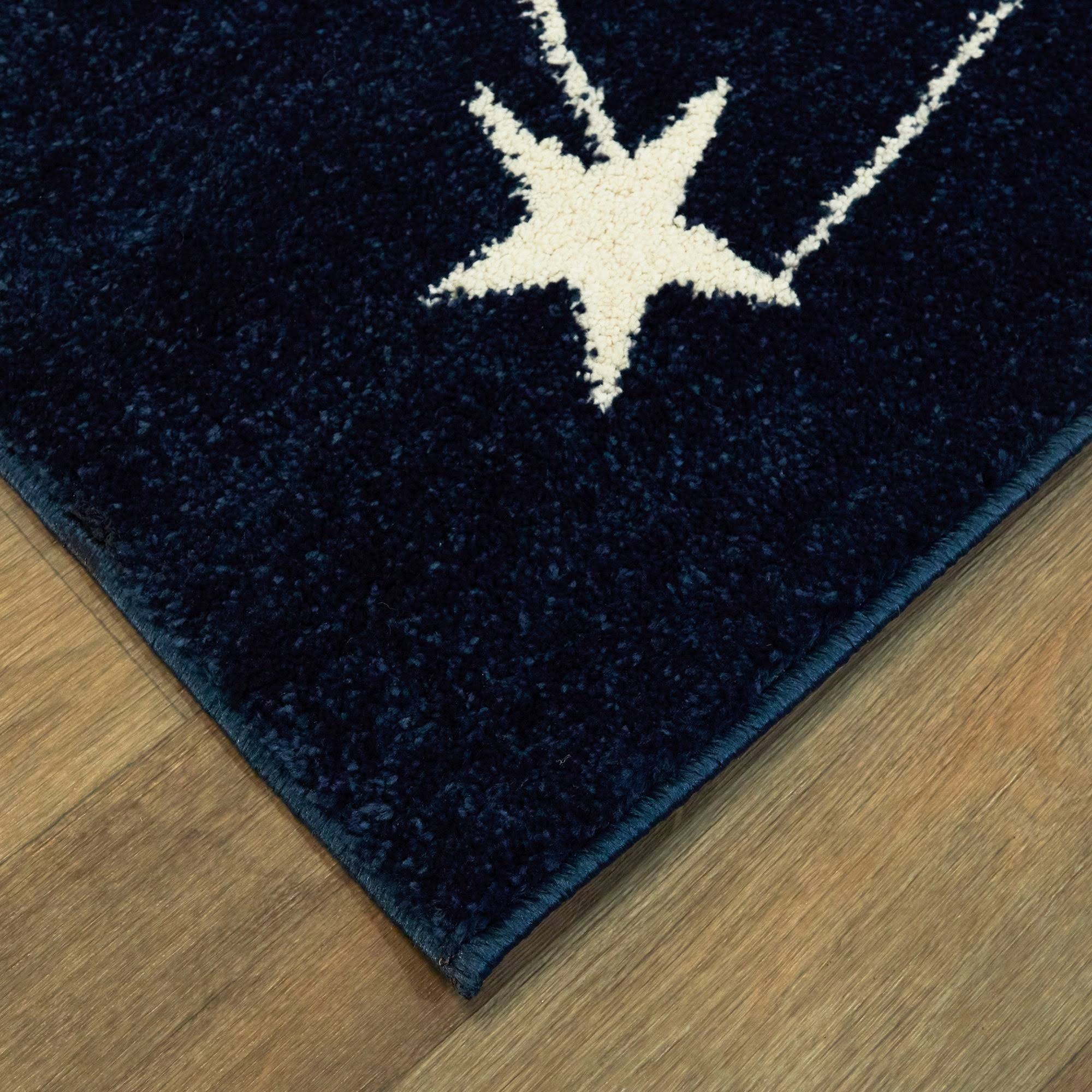 Mod-Tod Planet Border Kids Area Rug - 5&3x22 x 7& - Navy Blue