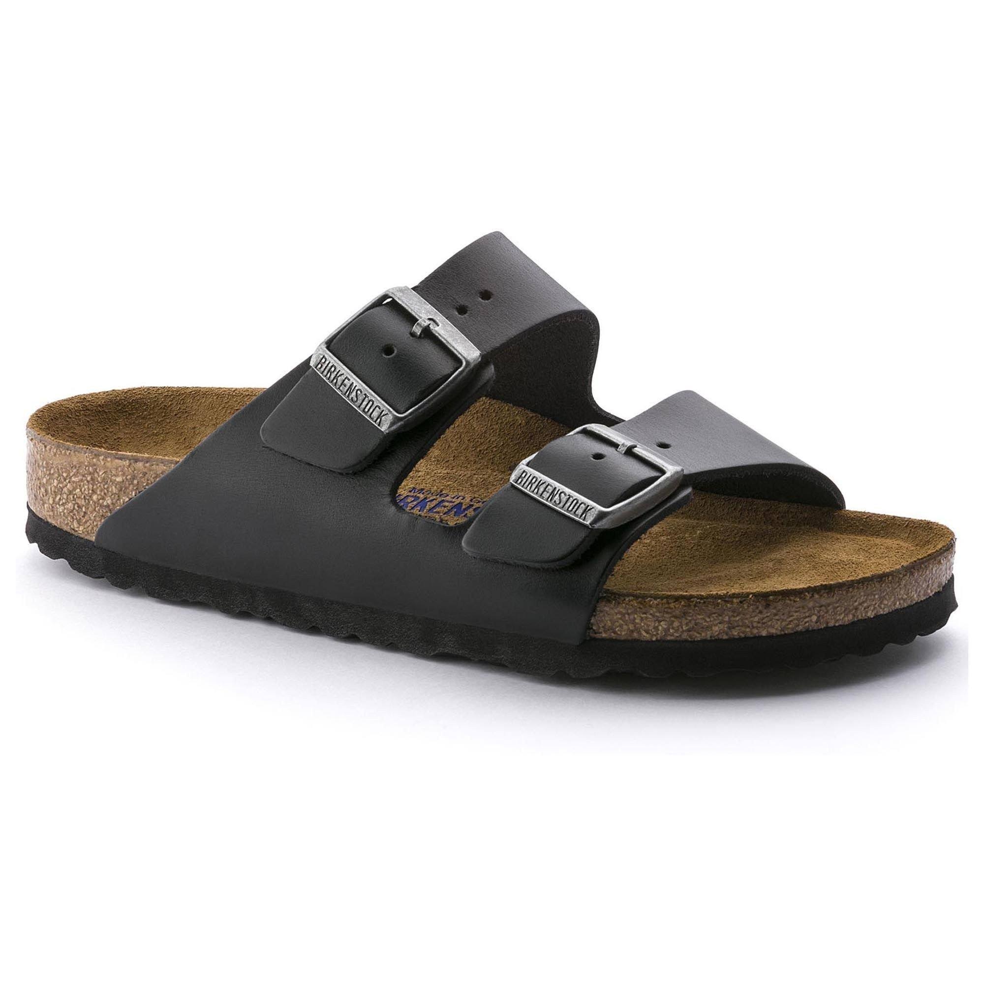 Birkenstock Arizona Soft Footbed Sandal - 41 - Black Amalfi Leather