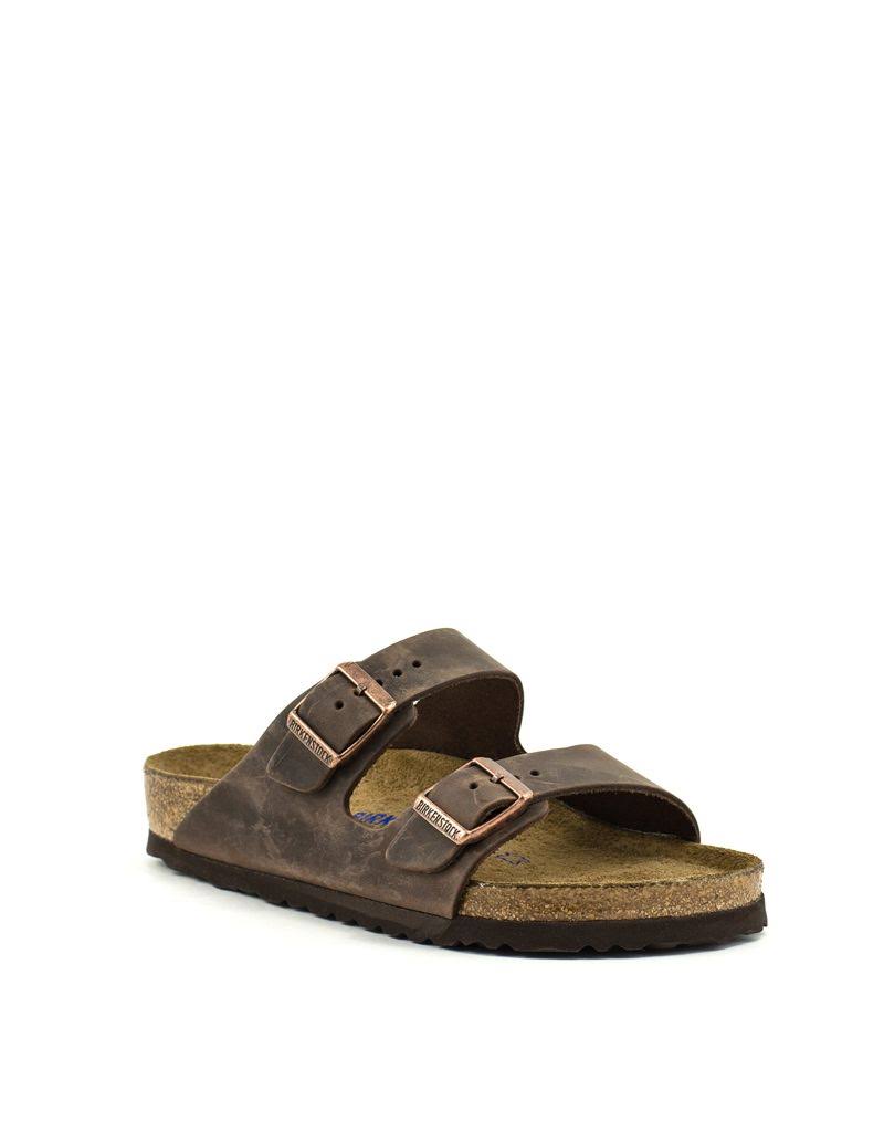 Birkenstock Arizona Oiled Leather Habana Two-Strap Sandals