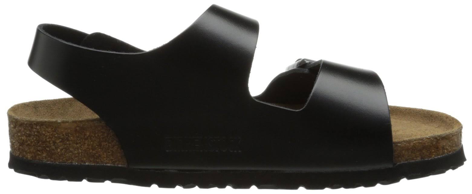 Birkenstock Milano Soft Footbed Sandal - 36 - Black Amalfi Leather