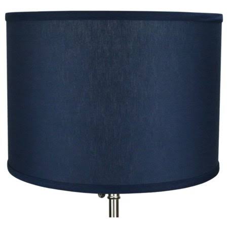 14x22 Linen Drum Lamp Shade Red Barrel Studio Color: Nickel/Navy Blue