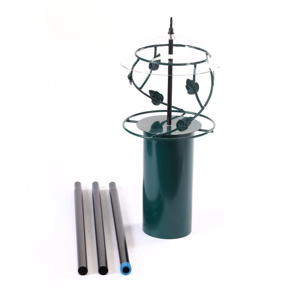 Birds Choice Pole Mounted Seed Cylinder Feeder with Squirrel Baffle