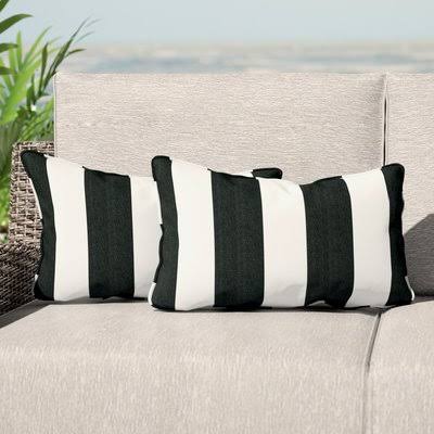 Elston Indoor/Outdoor Sunbrella Lumbar Pillow Color: Black/White