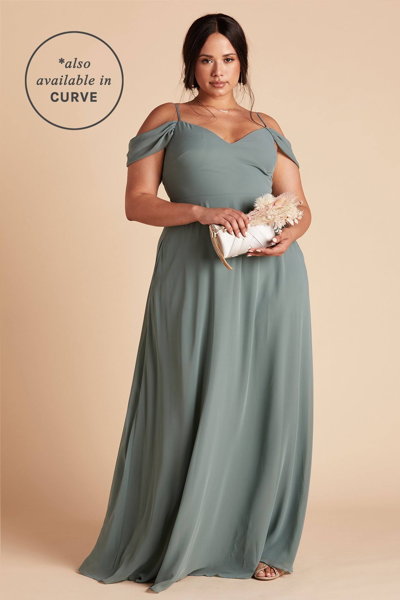 Birdy Grey Devin Convertible Chiffon Bridesmaid Dress in Sea Glass M / Sea Glass / No Slit