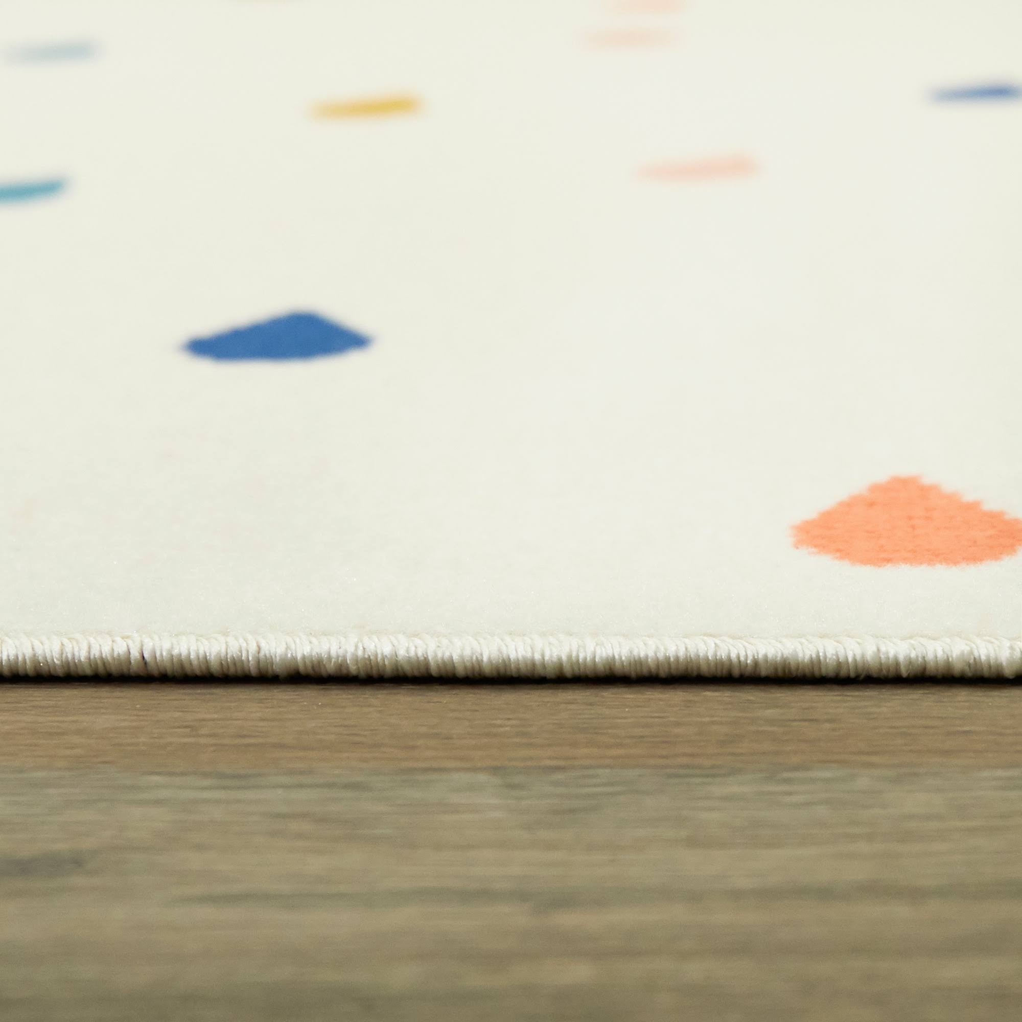 Mod-Tod Raindrops Kids Rug - 6&7x22 x 9& - Ivory