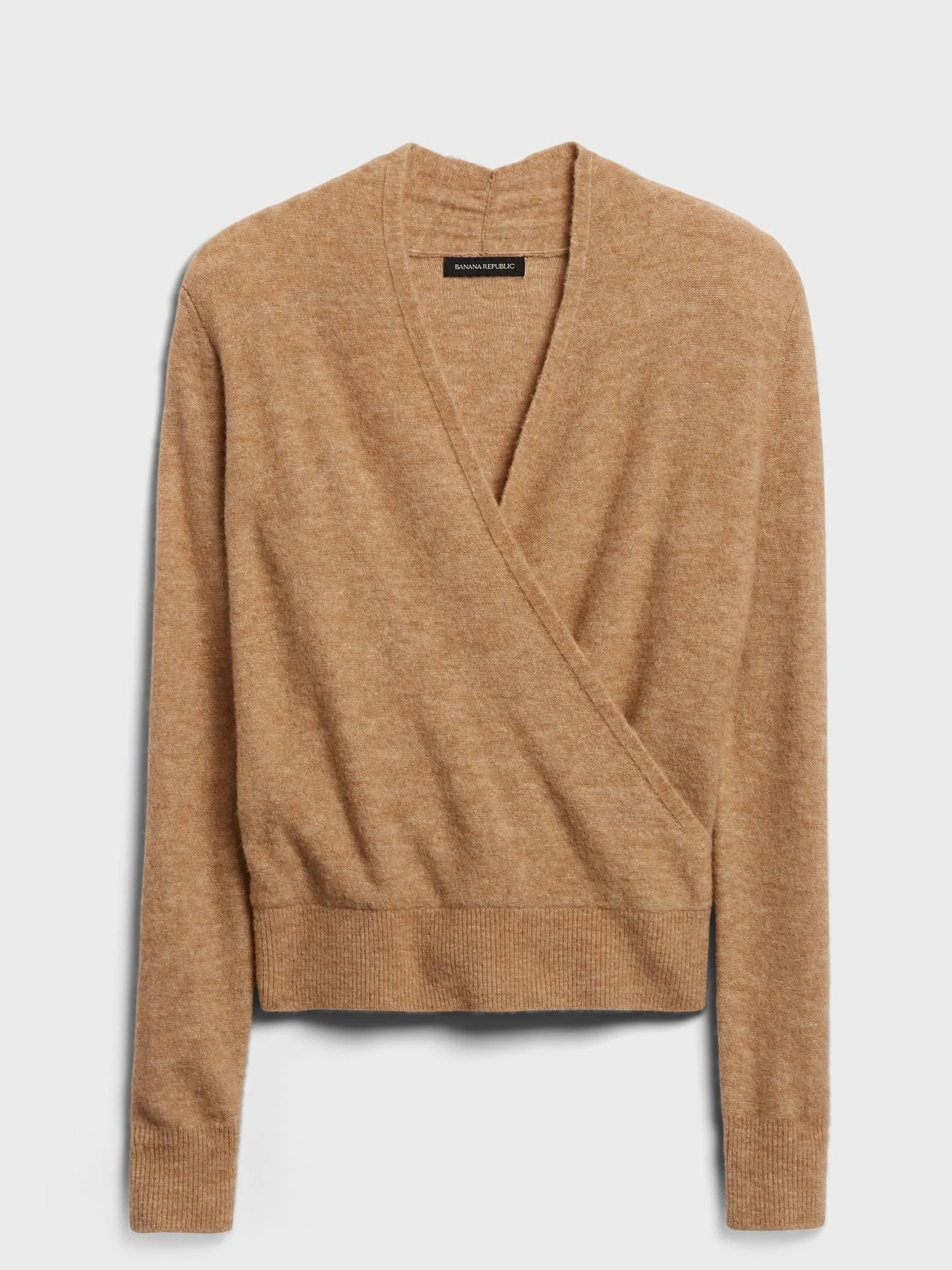Banana Republic Women's Aire Wrap-Front Sweater Cool Beige Size XL