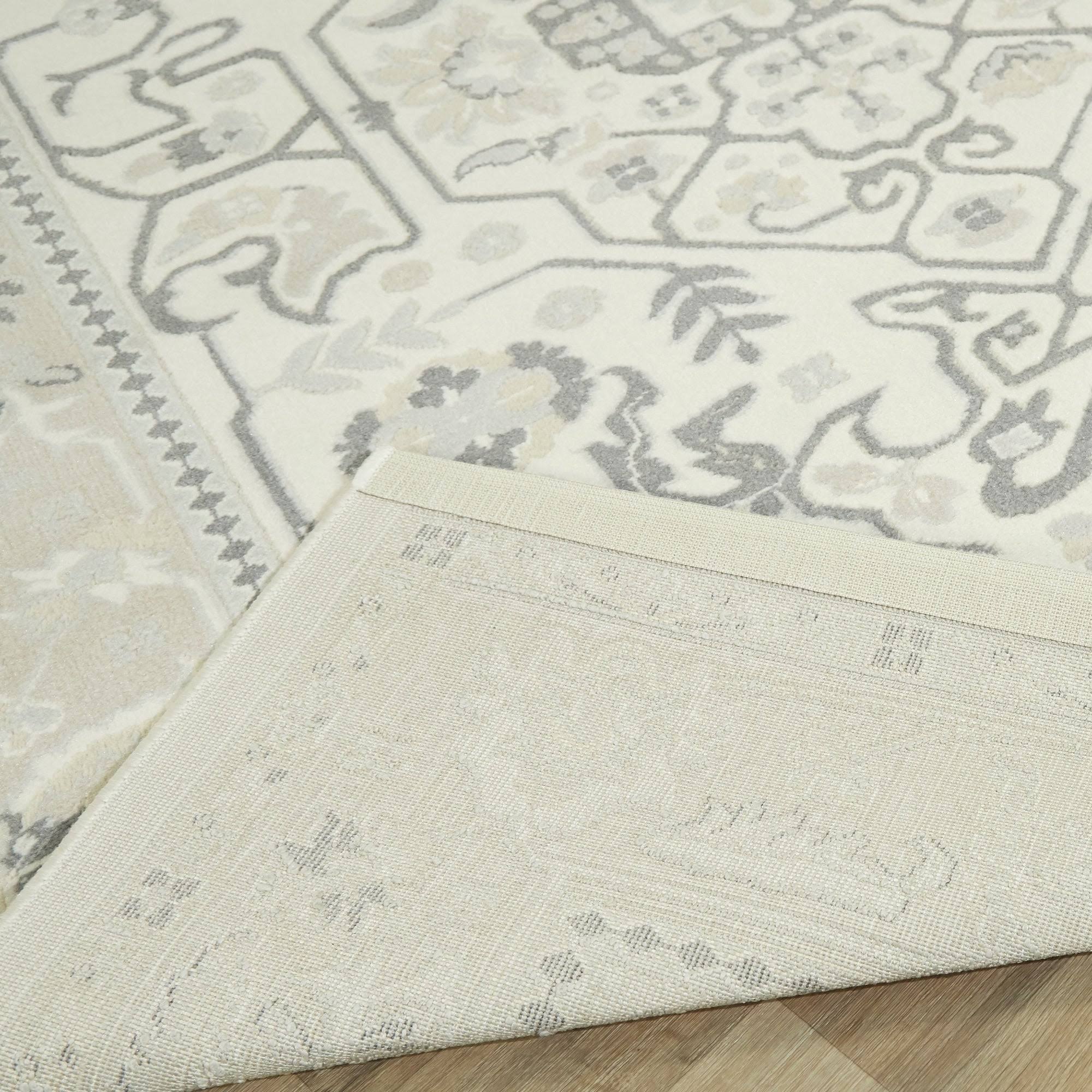 BALTA Eberson Cream 5 ft. x 7 ft. Oriental Medallion Area Rug, Ivory