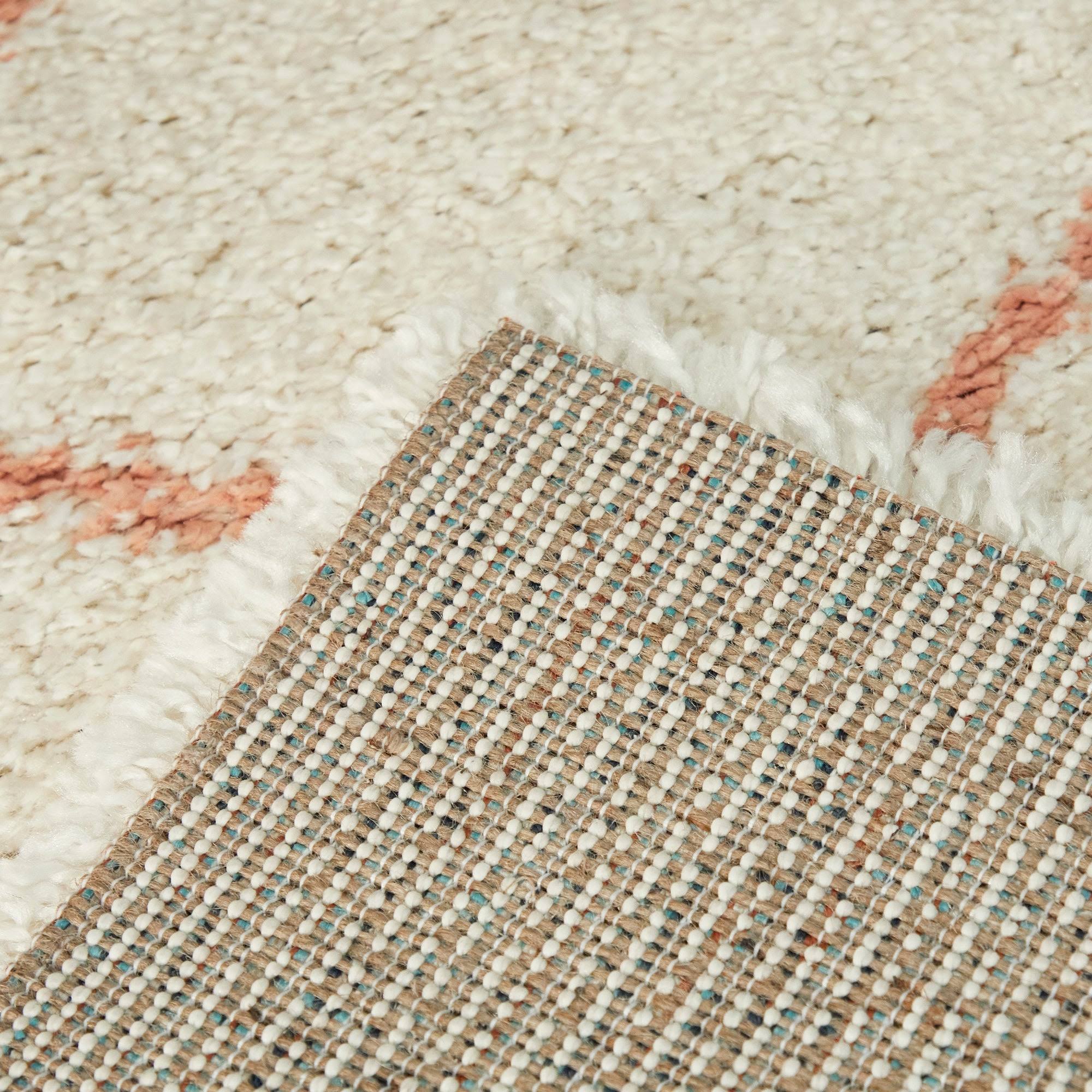 BALTA Mabelle Cream/Pink 5 ft. x 7 ft. Trellis Shag Area Rug