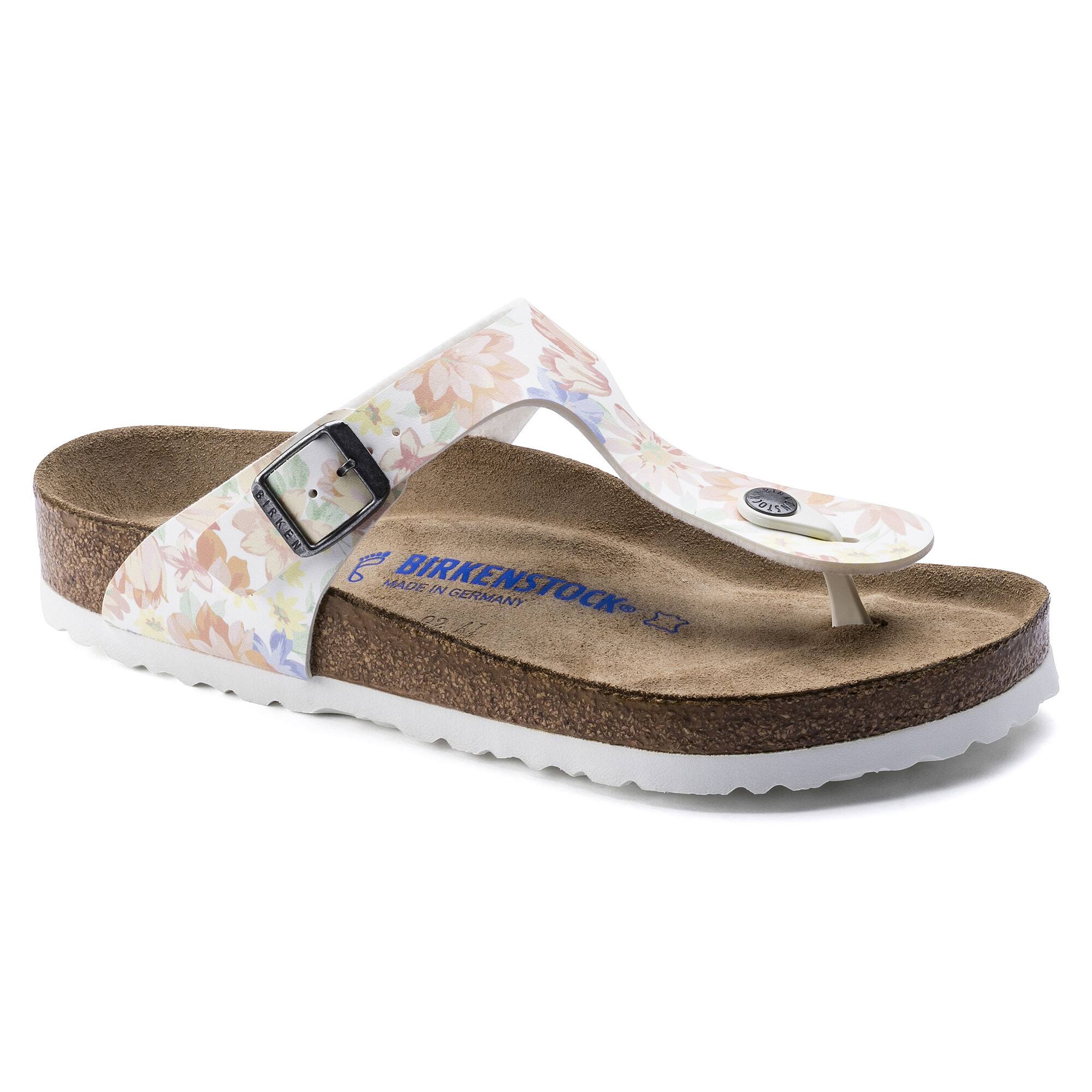 Birkenstock Adult Gizeh SFB White Birko-Flor Slides Sandals