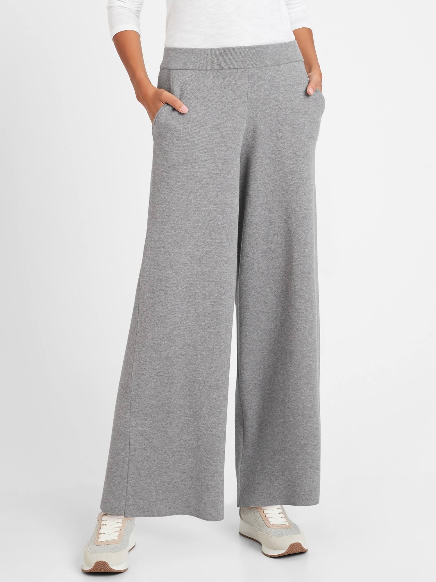 Banana Republic Women's Wide-Leg Sweater Pant Heather Gray Size M