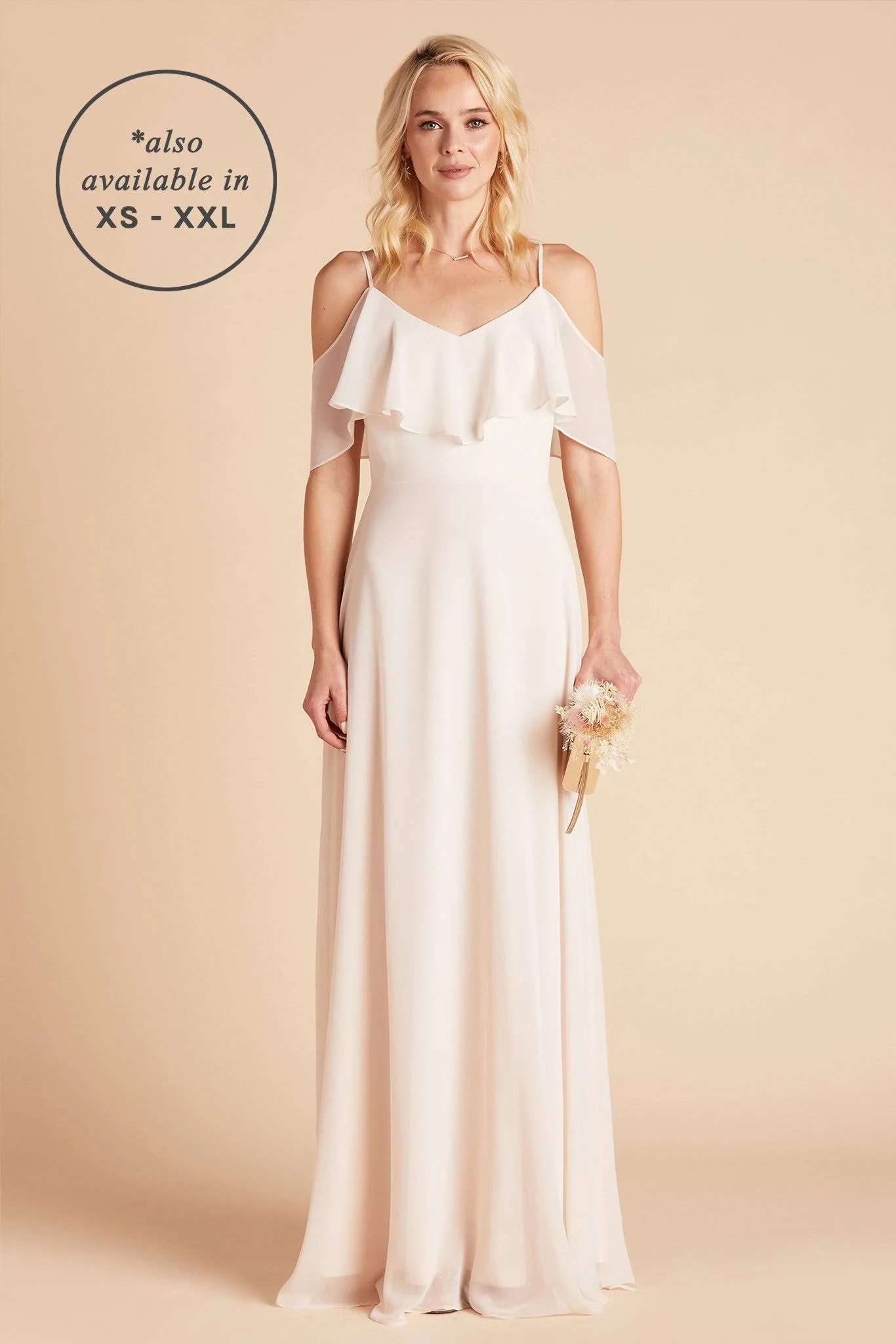 Birdy Grey Jane Plus Size Convertible Chiffon Bridesmaid Dress in Champagne 2x / Champagne