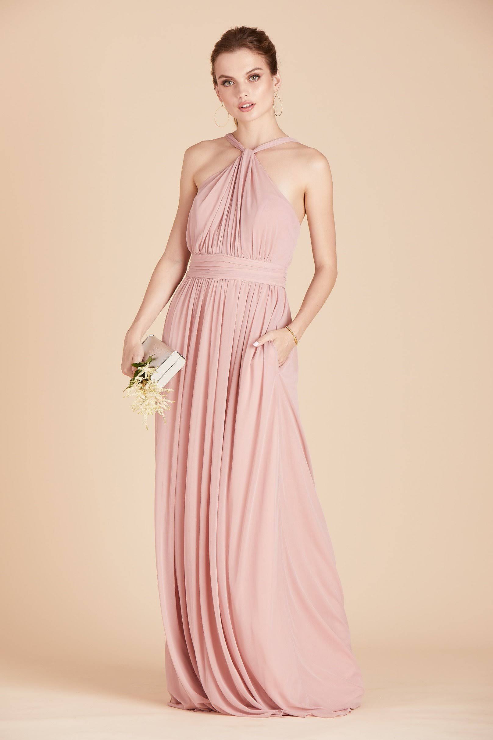 Birdy Grey Kiko Bridesmaid Dress in Dusty Rose S / Dusty Rose