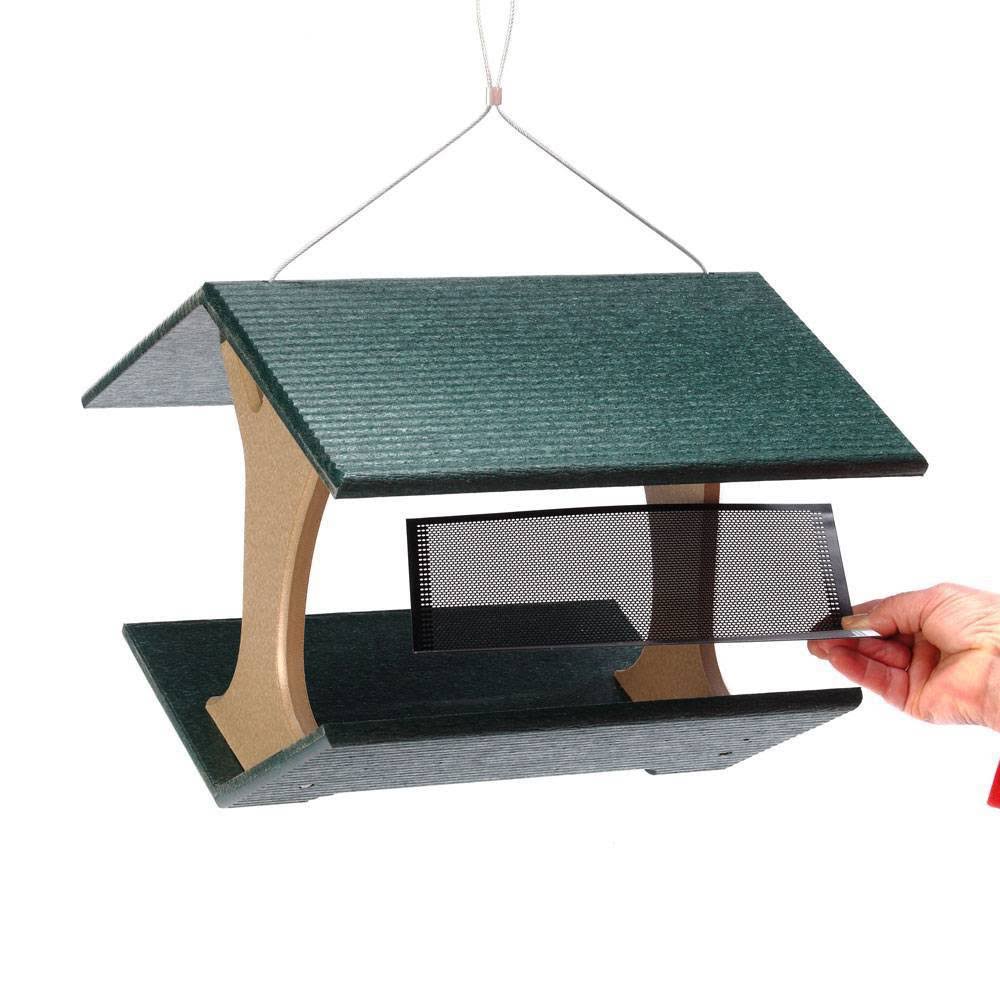 Birds Choice Recycled Hanging Fly Thru Bird Feeder