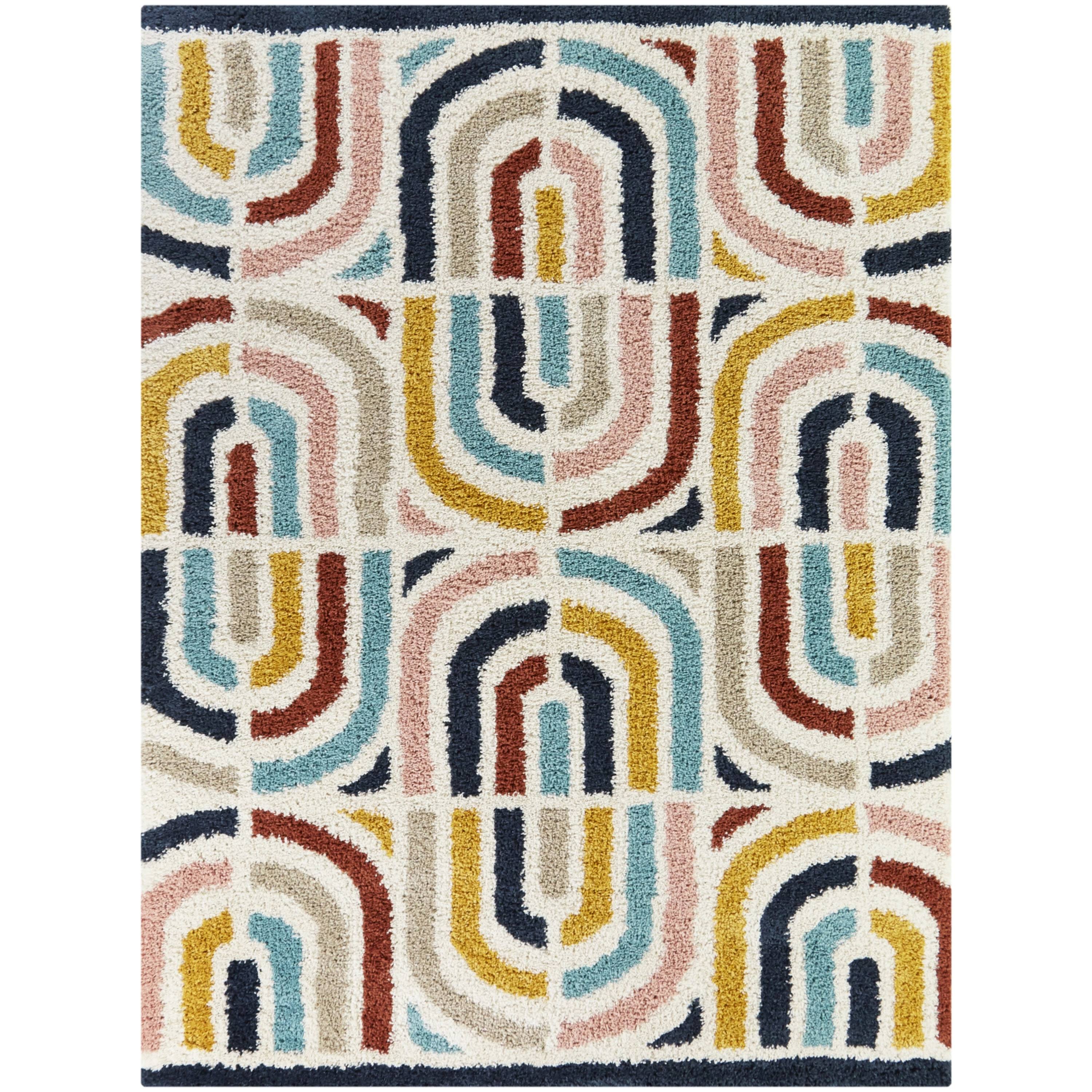 Sylvie Modern Shag Area Rug - 3&11x22 x 5&7x22 - Multicolor