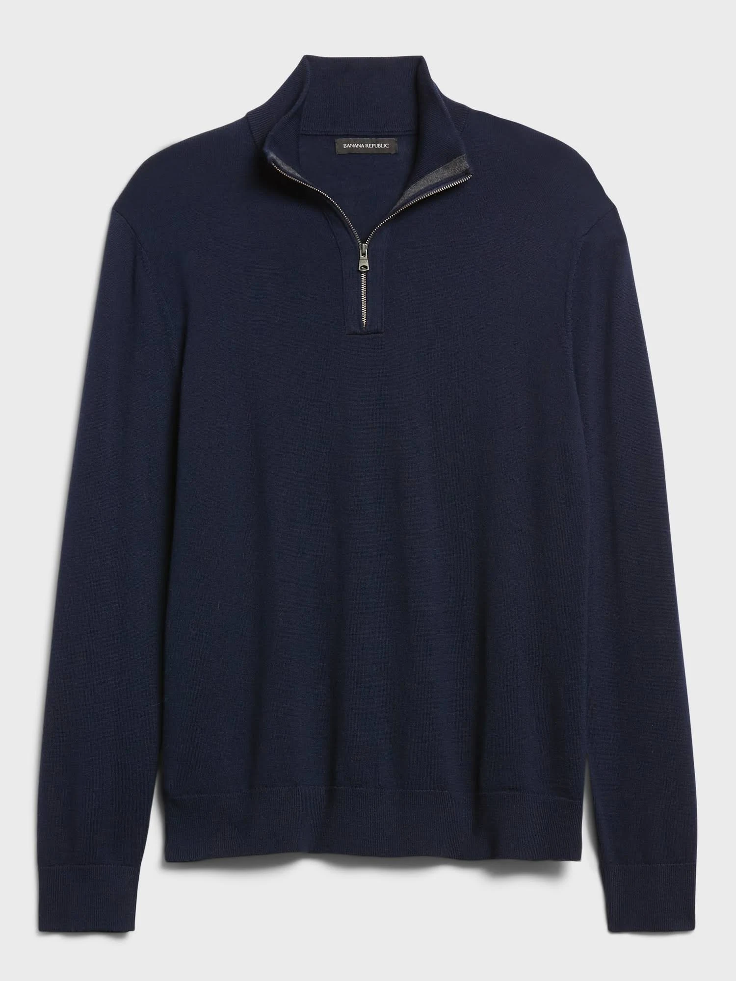 Banana Republic Men's Merino Half-Zip Sweater Navy Size L