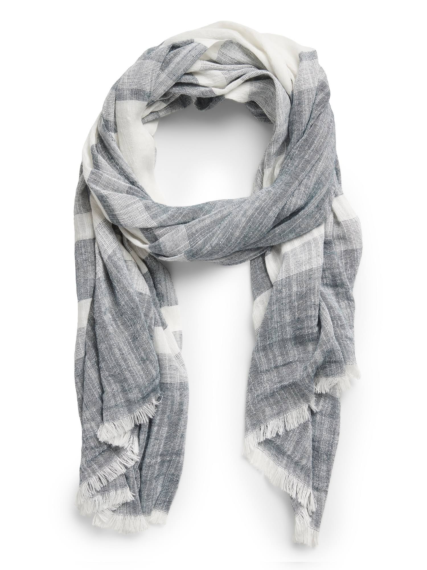 Banana Republic Men's Wide Stripe Scarf Blue Shadow One Size