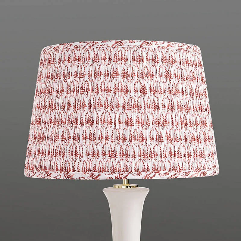 Isla Block Print Pleated Lamp Shade Paprika 14x22 - Ballard Designs