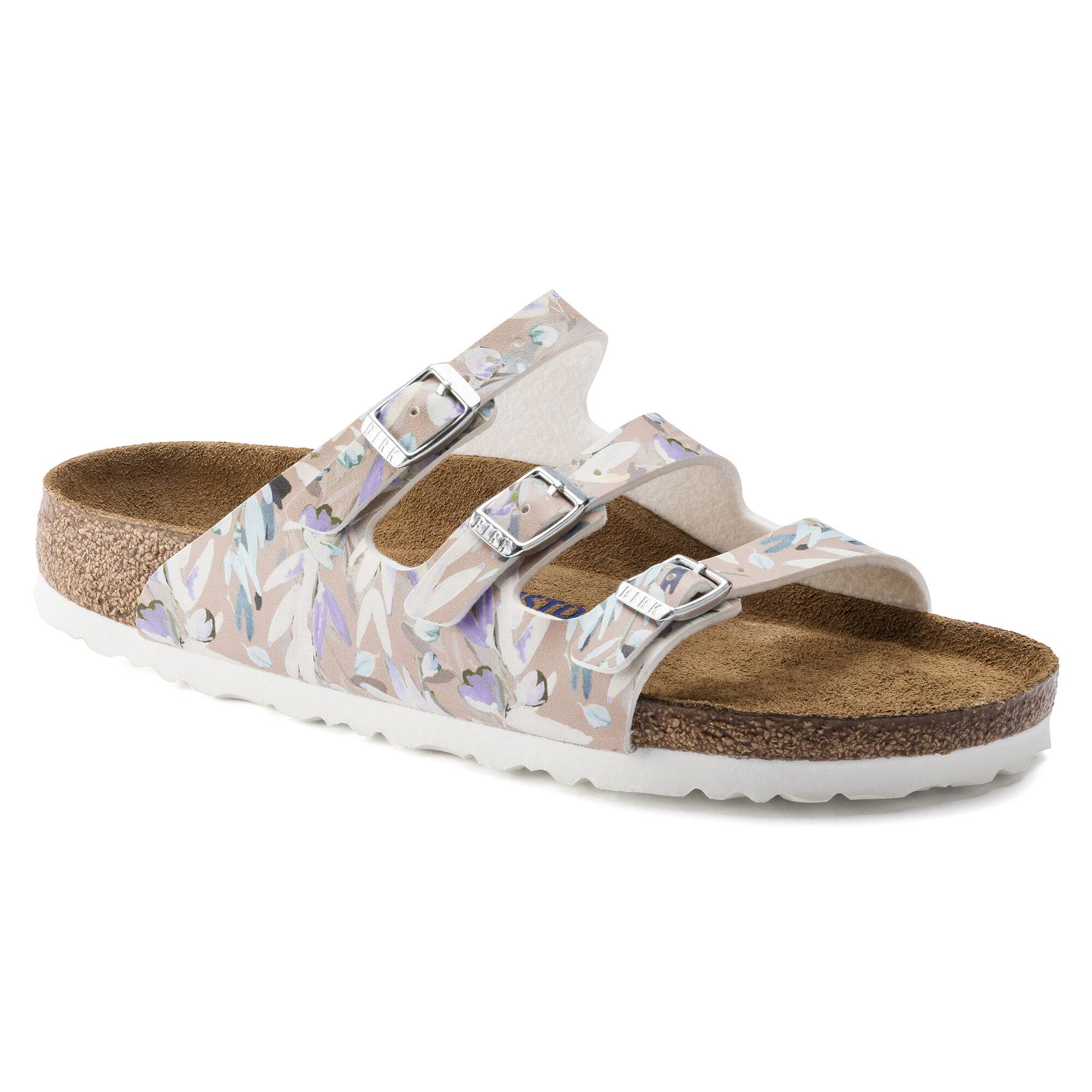Birkenstock Florida Fresh Birko-Flor Floral Fades Crystal Rose Two-Strap Sandals