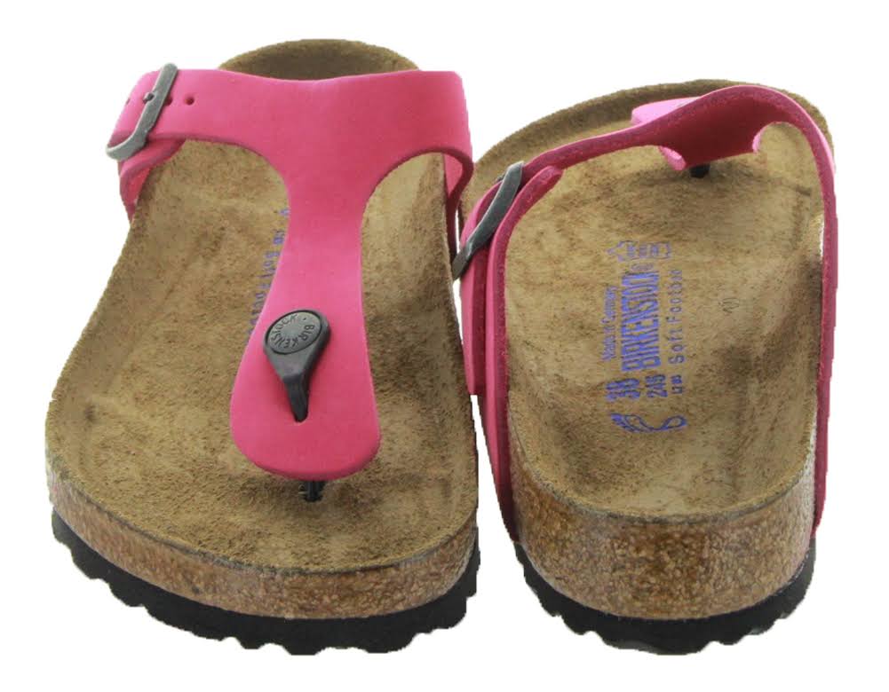 Birkenstock Women's Gizeh Soft Footbed, Pink Nubuck Size: 37 R