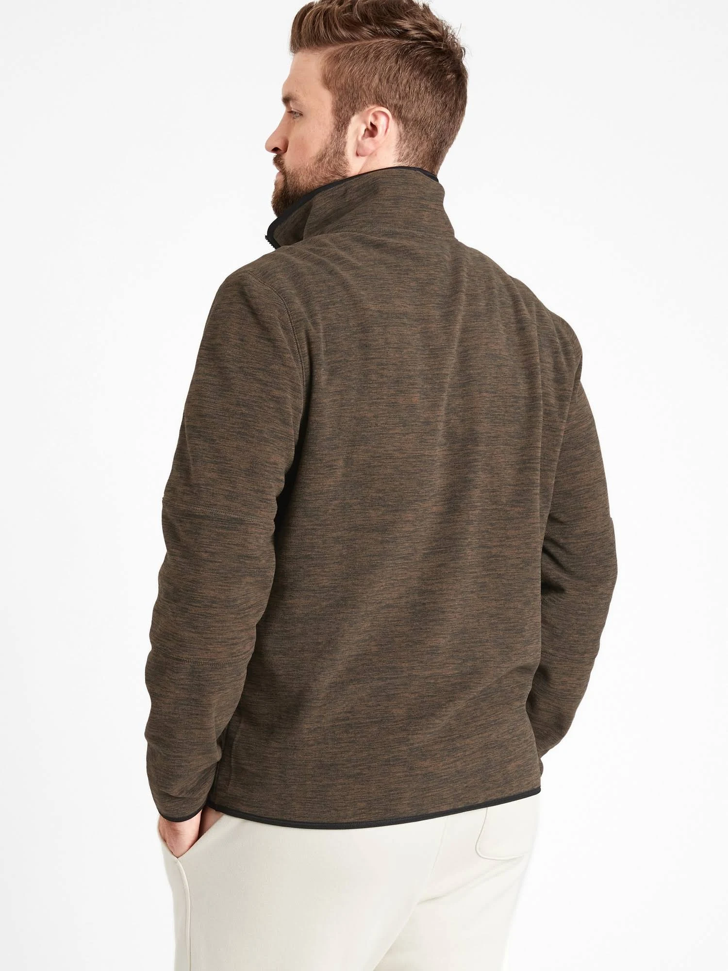 Banana Republic Men's Arctic Fleece Half-Zip Sweatshirt Olive Green Tall Size M