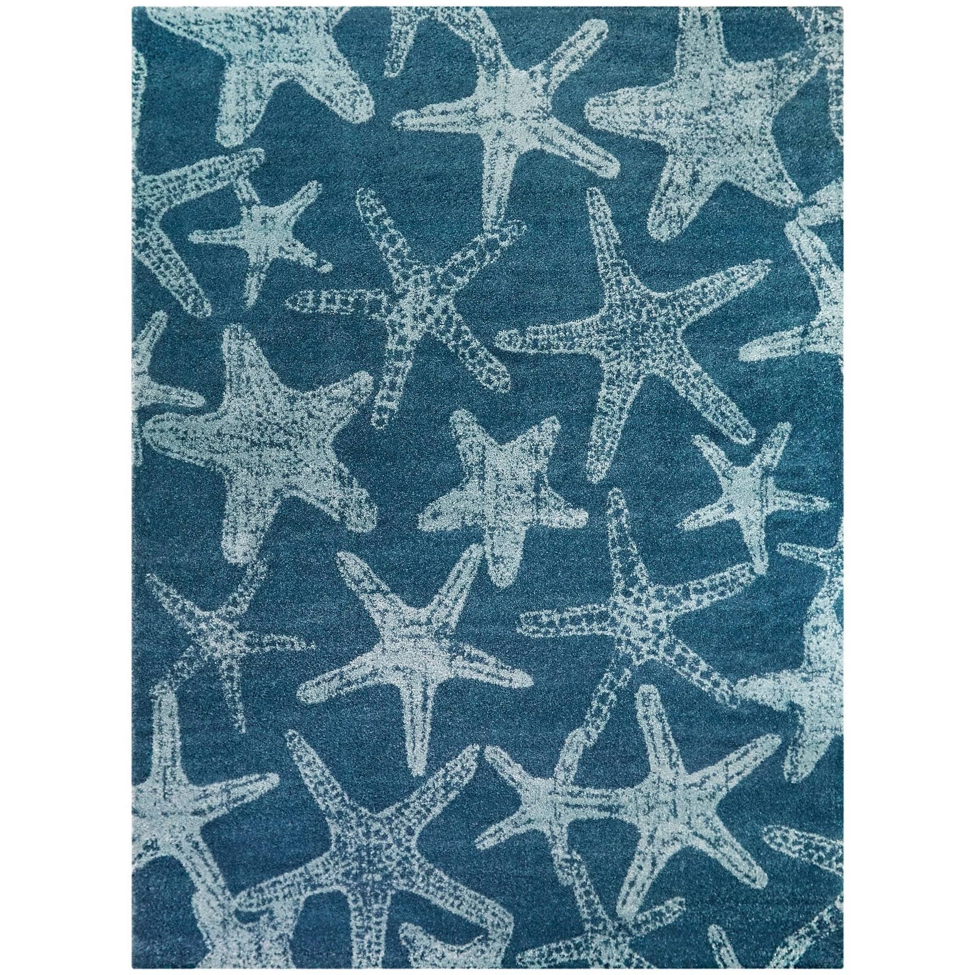Balta Leyton Blue 8 ft. x 10 ft. Starfish Print Area Rug