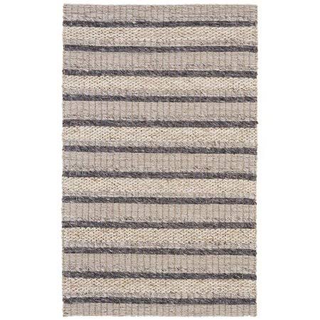 Mcmurry Striped Hand Hooked Wool Gray Area Rug Williston Forge Rug Size: Rectangle 5' x 8'