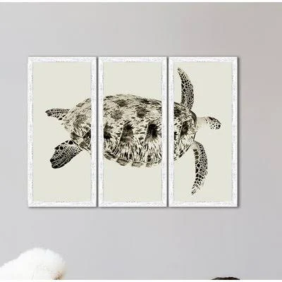 Sea Turtle Triptych Framed Print