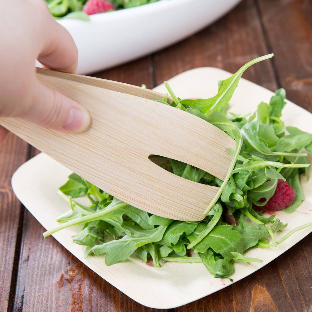 Bambu 064200 Veneerware 9x22 Disposable Bamboo Tongs - 36/Case